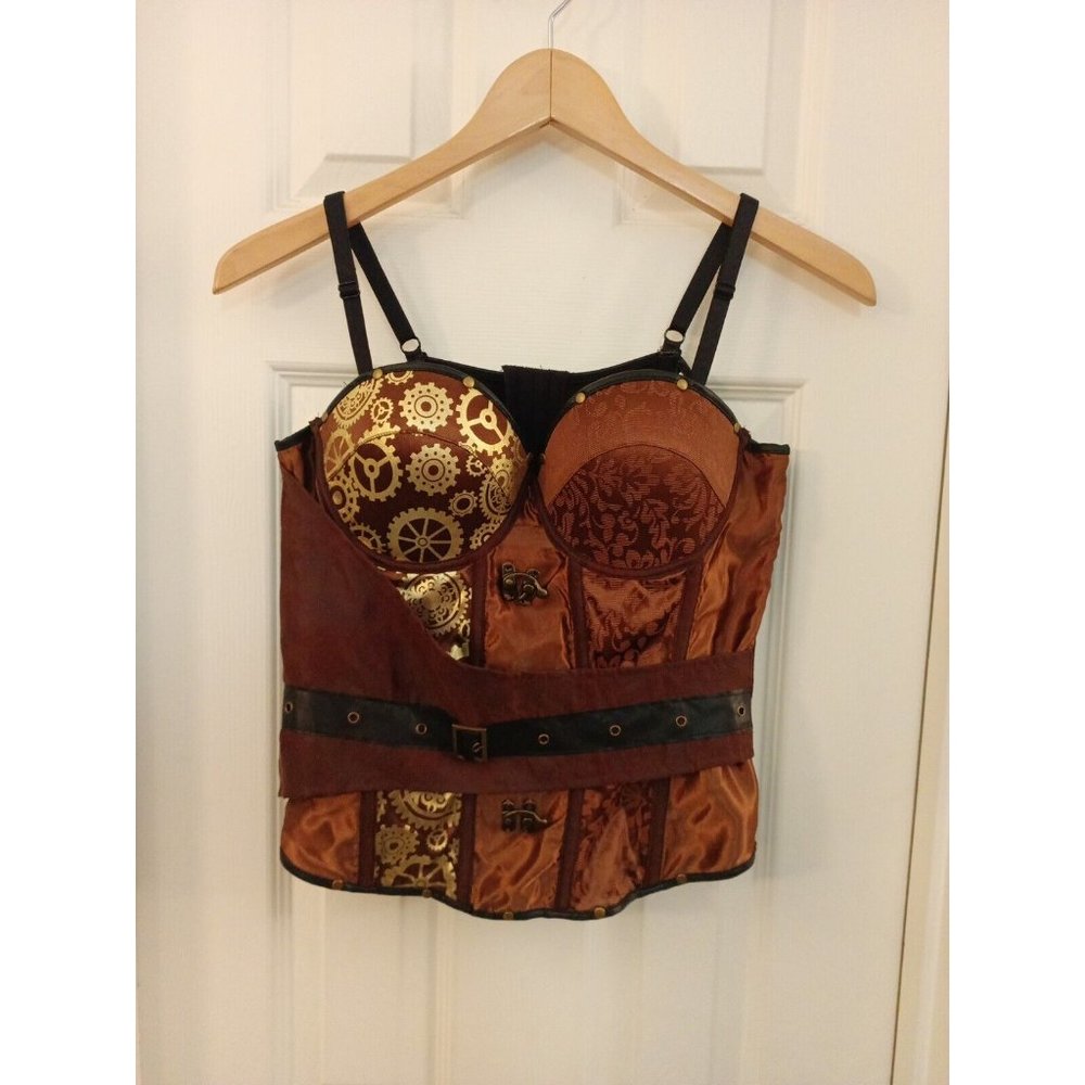 Women's Boutique Steam Punk Halloween Costume Corset Top Size Small